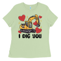 Matcha i dig you valentines excavator Ladies Tee - MaliasSmallBusiness