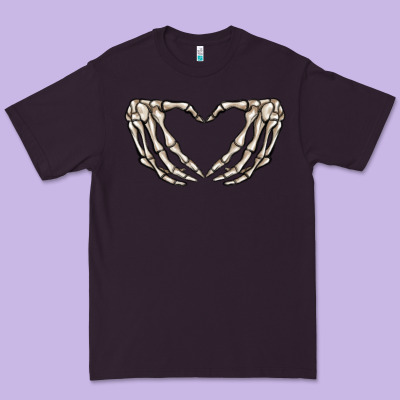 Skeleton Heart Premium Tee Designed By Maliassmallbusiness