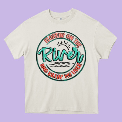 Floatin On The River Killin My Liver Heavy Core Tee Designed By Maliassmallbusiness