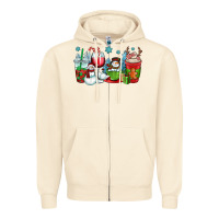Sandshell christmas snowman coffee cups Zipper Hoodie - OliviaCreatesArt