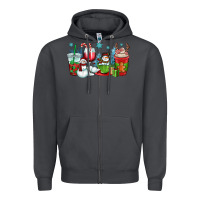 Smoke christmas snowman coffee cups Zipper Hoodie - OliviaCreatesArt
