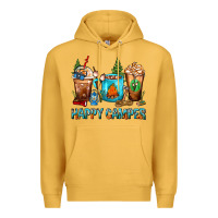 Mustard Happy Camper Coffee Cups Premium Hoodie - FaDigitalArtStudio