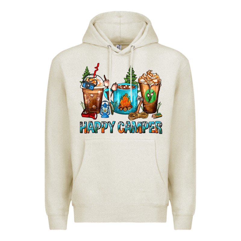 Happy Camper Coffee Cups Premium Hoodie by FaDigitalArtStudio | Teevron