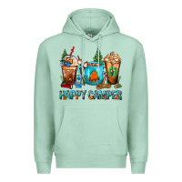 Seafoam Happy Camper Coffee Cups Premium Hoodie - FaDigitalArtStudio