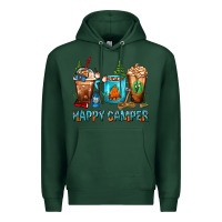 Sports Green Happy Camper Coffee Cups Premium Hoodie - FaDigitalArtStudio