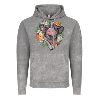 Cloud Rock baby pig floral wreath Vintage Hoodie - BarkalooDesign