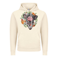 Vintage Artic baby pig floral wreath Vintage Hoodie - BarkalooDesign
