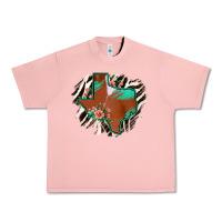Salmon Western Horsehide Texas Flag Urban Heavy Tee - Bettercallsaul