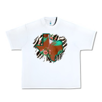 White Western Horsehide Texas Flag Urban Heavy Tee - Bettercallsaul