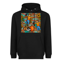 Black fall scarecrow seamless pattern Heavyweight Hoodie - BundleAndBundleShop
