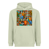 Matcha fall scarecrow seamless pattern Heavyweight Hoodie - BundleAndBundleShop