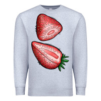 Heather Grey strawberries 1 Premium Sweatshirt - BundleAndBundleShop