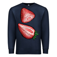 Navy strawberries 1 Premium Sweatshirt - BundleAndBundleShop