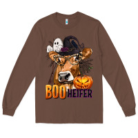 Chestnut Boo Heifer Cow with Halloween Long Sleeve Tee - texasbilliewilder