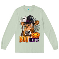 Matcha Boo Heifer Cow with Halloween Long Sleeve Tee - texasbilliewilder