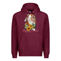 Burgundy Happy easter with bunny and sunflowers Premium Hoodie - RanaPortraitStore