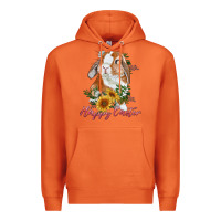 Carrot Happy easter with bunny and sunflowers Premium Hoodie - RanaPortraitStore