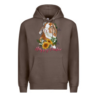 Coffee Happy easter with bunny and sunflowers Premium Hoodie - RanaPortraitStore
