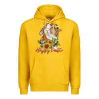 Lemon Happy easter with bunny and sunflowers Premium Hoodie - RanaPortraitStore