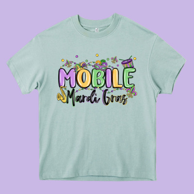 Mobile Mardi Gras Heavy Core Tee Designed By Maliassmallbusiness