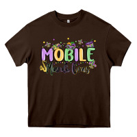 Chocolate Brown mobile mardi gras Heavy Core Tee - MaliasSmallBusiness
