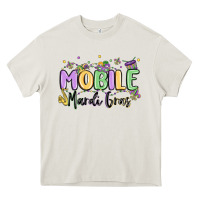 Cream mobile mardi gras Heavy Core Tee - MaliasSmallBusiness