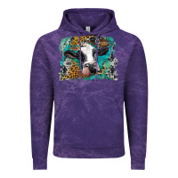 Cloud Purple holstein cow leopard and western background Vintage Hoodie - BarkalooDesign