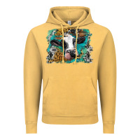 Vintage Mustard holstein cow leopard and western background Vintage Hoodie - BarkalooDesign