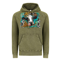 Vintage Olive holstein cow leopard and western background Vintage Hoodie - BarkalooDesign