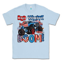 Dusty Blue red white and boom 4th of july Classic Tee - Artiststas