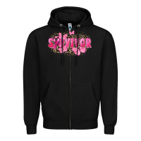 Black Survivor Breast Cancer Zipper Hoodie - FaDigitalArtStudio