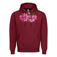 Burgundy Survivor Breast Cancer Zipper Hoodie - FaDigitalArtStudio