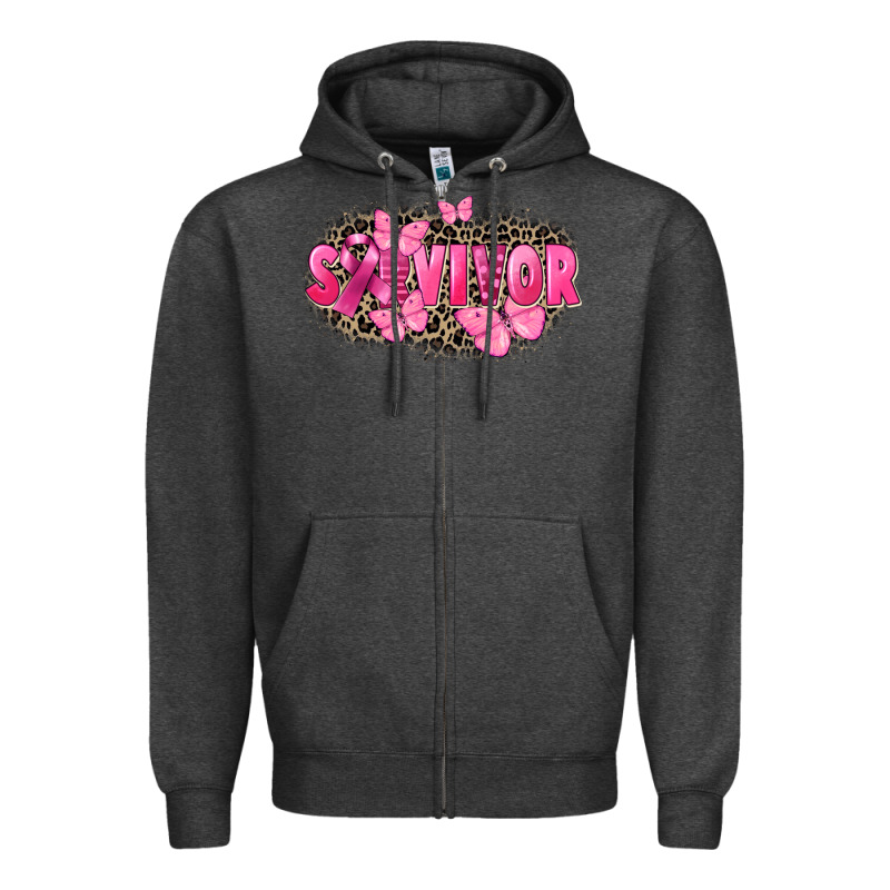 Survivor Breast Cancer Zipper Hoodie by FaDigitalArtStudio | Teevron