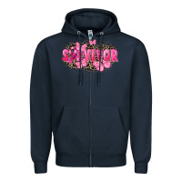 Navy Survivor Breast Cancer Zipper Hoodie - FaDigitalArtStudio
