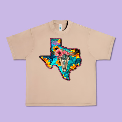 Western Sunflower, Rose, Gemstsone, Turquoise Bull Skull Urban Heavy Tee Designed By Bettercallsaul
