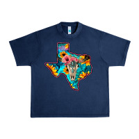 Navy Western Sunflower, Rose, Gemstsone, Turquoise Bull Skull Urban Heavy Tee - Bettercallsaul