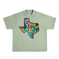 Oil Green Western Sunflower, Rose, Gemstsone, Turquoise Bull Skull Urban Heavy Tee - Bettercallsaul