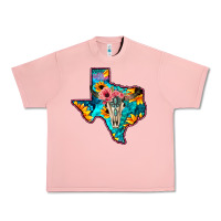 Salmon Western Sunflower, Rose, Gemstsone, Turquoise Bull Skull Urban Heavy Tee - Bettercallsaul