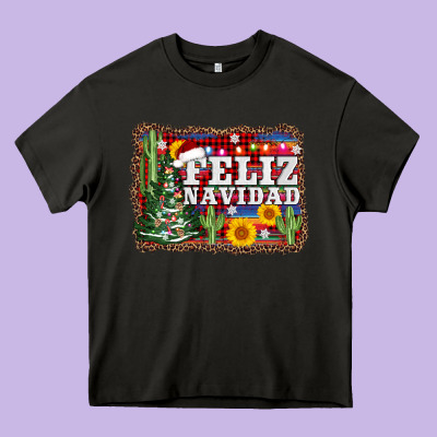 Feliz Navidad Heavy Core Tee Designed By Adodesignshop