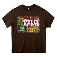 Chocolate Brown feliz navidad Heavy Core Tee - AdoDesignShop