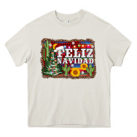 Cream feliz navidad Heavy Core Tee - AdoDesignShop