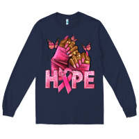 Navy hope cancer nails Long Sleeve Tee - NancyCooperArtShop