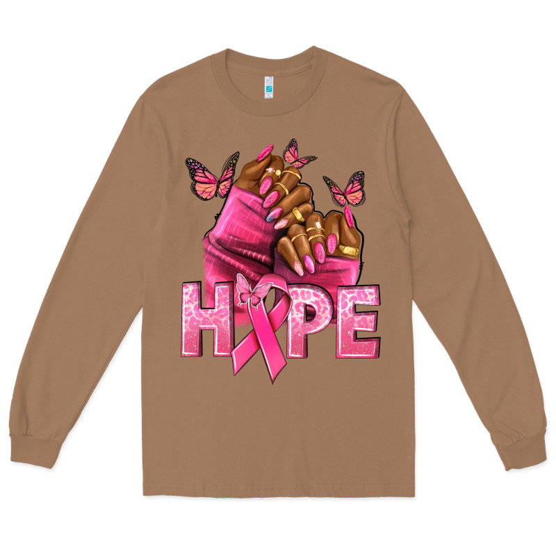 Hope Cancer Nails Long Sleeve Tee by NancyCooperArtShop | Teevron