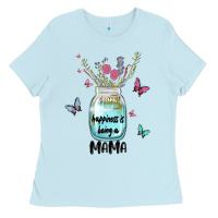 Baby Blue mama preview costom name Ladies Tee - MaliasSmallBusiness