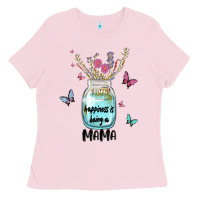 Bubblegum Pink mama preview costom name Ladies Tee - MaliasSmallBusiness