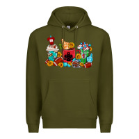 Army Green Coffee And American Football Coffee Cups Premium Hoodie - FaDigitalArtStudio