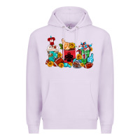 Lilac Coffee And American Football Coffee Cups Premium Hoodie - FaDigitalArtStudio