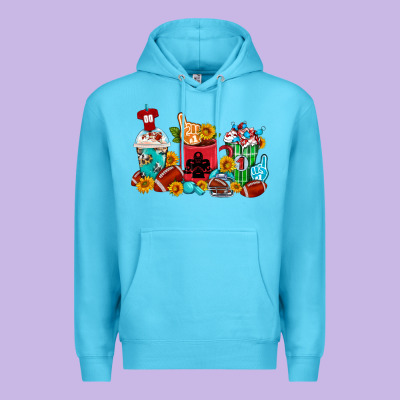 Coffee And American Football Coffee Cups Premium Hoodie Designed By Fadigitalartstudio