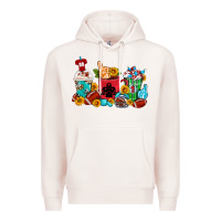 Pale Pink Coffee And American Football Coffee Cups Premium Hoodie - FaDigitalArtStudio