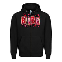 Black Valentine's Day babe Zipper Hoodie - FaDigitalArtStudio